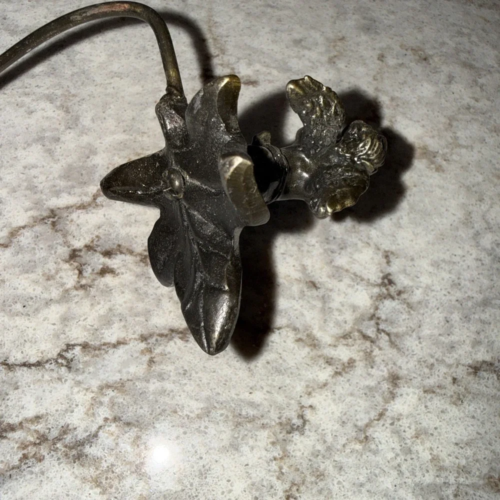 Vintage Brass Angel Cherub Blowing Horn Sculpture Accent Ambient Light Lamp Work